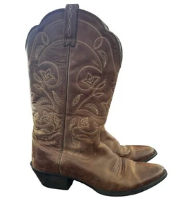 Botas vaqueras de cuero para mujer Ariat talla 8,5 B marrón estilo occidental - Imagen 1 de 15