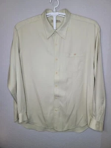 Tommy Bahama Mens XL Yellow Silk Long Sleeve Button Up Shirt XL134 - Picture 1 of 8