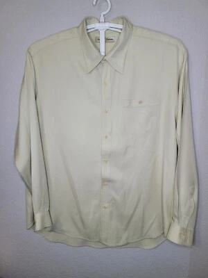 Tommy Bahama Mens XL Yellow Silk Long Sleeve Button Up Shirt XL134 - Image 1 of 4