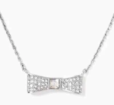 NUEVO CONJUNTO LISTO PARA KATE SPADE TONO PLATA ARCO PAVÉ MINI COLGANTE CADENA COLLAR Foto 1 de 4