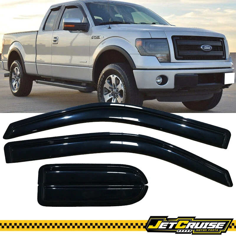 Fits 04-14 Ford F150 Extended Cab Acrylic Window Visors Rain Sun Guard Deflector - Image 1 of 4