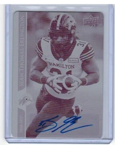 2021 Upper Deck CFL Printing Plate Auto Sean Thomas-Erlington Tiger-cats 1/1 - Picture 1 of 1
