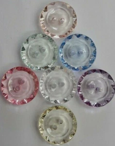 Klar geschnittene Knöpfe 15mm 2 Loch Neuheit Knopf - 7 Farben - 10% Multibuy - Bild 1 von 16