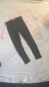 Girls Outfit 7/8 Long Sleeves And Jeans  - Picture 1 of 4