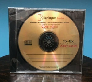 Burlington Recording Ultimate 24KT Gold Mastering/ Archival 1-8X Certified CD-R - Picture 1 of 4