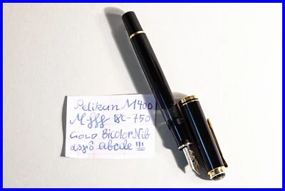 1980s Pelikan M600 PF Stamp M Bicolor 18Ct Nib Black & Gold Piston Filler - Image 1 of 4