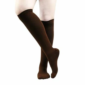 1 Pair Brown Sm/Med Graduated Compression Socks Support Stockings Men's Women's - Picture 1 of 7