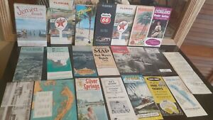 LOT Of 21 Vintage 1950’s-60’s FLORIDA TRAVEL Tourist Advertising Brochures Maps