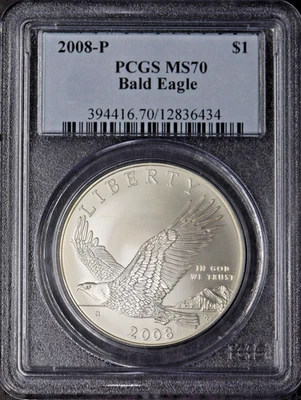 2008-P Bald Eagle Commemorative Silver Dollar - PCGS MS70 - ✪COINGIANTS✪ - Image 1 of 2