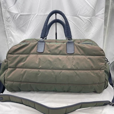 Мужская стеганая дорожная спортивная сумка Giorgio Armani большая голографическая темно-зеленая - Изображение 1 из 4