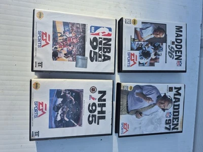 Sega Genesis Games Cases & Manuals - Madden 96 & 97 - NHL 95 - NBA Live 95  - Image 1 of 4