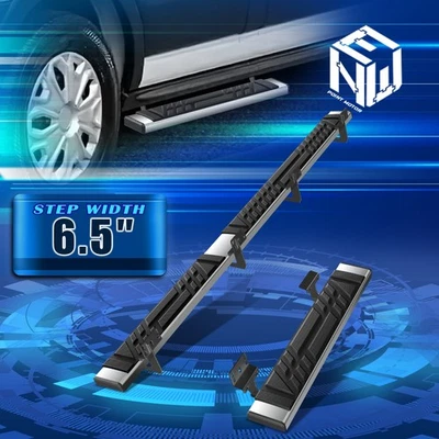 For 15-24 Ford Transit 150 250 350 6.5" Chrome Flat Side Step Bar Running Boards - Image 1 of 4