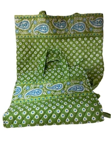 Vera Bradley Blue And Green Paisley Shoulder Bag And Travel Case Retired Pattern - Picture 1 of 5
