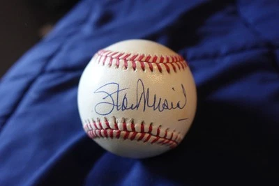 Stan Musial Autographed MLB Ball Basketball St Louis Cardinals HOFer PSA COA - Image 1 of 4