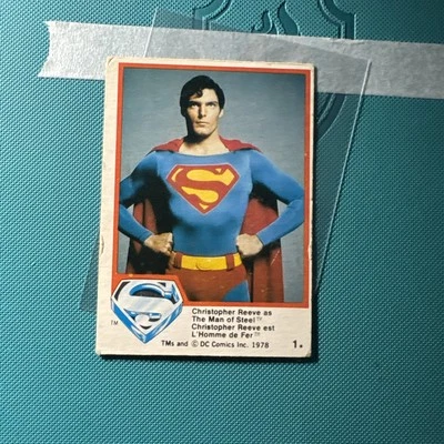 SUPERMAN THE MOVIE - 1978  Topps Trading Cards (#1 Card)  Christopher Reeve VG - Image 1 of 2