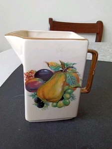 Vintage K.H Pottery Staffordshire England MILK JUG With Fruit Design - Picture 1 of 4