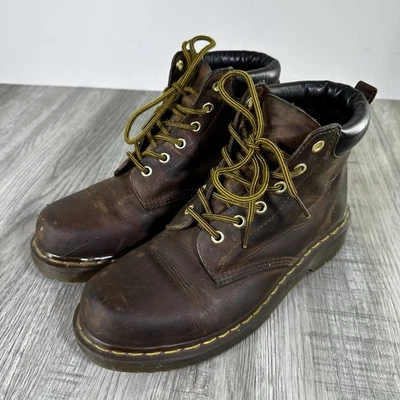 Botas de combate Dr. Martens de cuero marrón con cordones talla para hombre 8 para mujer 10 unisex Foto 1 de 4