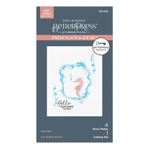 Spellbinders Betterpress Society Press Plate & Die Set Add-on - Sea Bubble Borde - Foto 1 di 6
