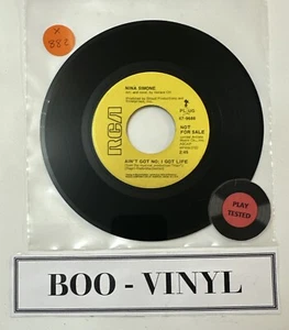 Nina Simone ‎-Ain't Got No - I Got Life 7” Promo Vinyl Record Soul Jazz EX - Picture 1 of 5