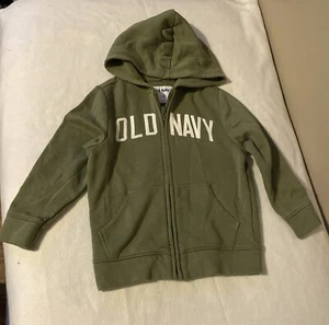 Old Navy Logo Zip Hoodie Olive Green for Kids Size 4T - Picture 1 of 9