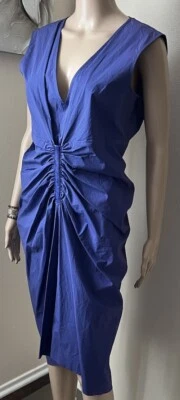 Vestido midi de cuero de cordero plisado acanalado sin mangas REED KRAKOFF para mujer talla 12 Foto 1 de 4