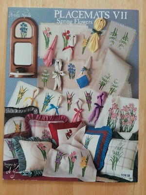 Cross Stitch Spring Flowers Bulb Patterns Tulip Daffodil Iris Placemats 7 VII - Image 1 of 4