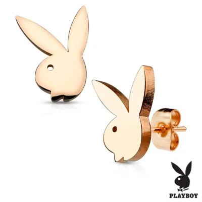 Par de pendientes de acero inoxidable MJ-SE2472 Playboy Bunny 316L Foto 1 de 3