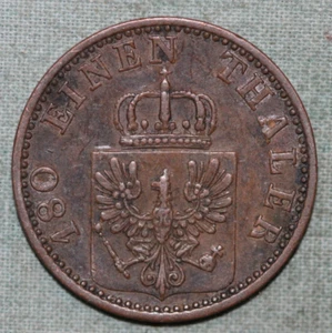 Prusia 1870 A ~ Cobre 2 Pfenninge ~ Guillermo I ~ 99 ¢ Envío con orugas - Imagen 1 de 2