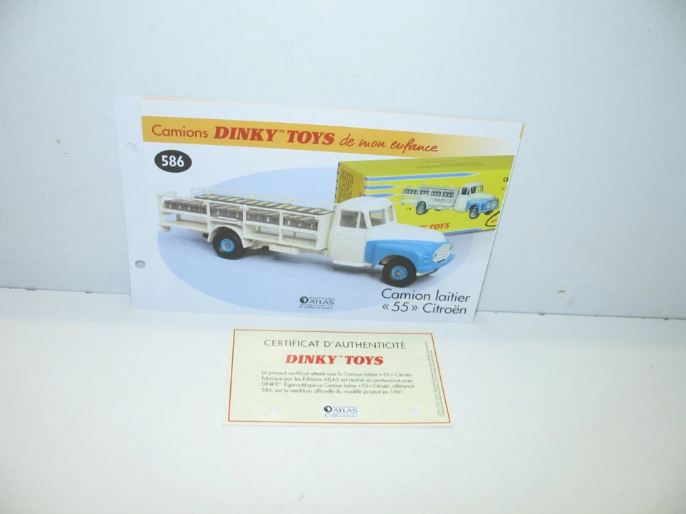 1 tarjeta + certificado. Camión Leche Dinky Toys Atlas Repro Ref 586, Citroen 55 Foto 1 de 1