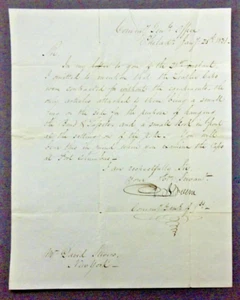 1831 Letter From Commissary General Callendar Irvine - Picture 1 of 3