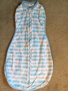 WOOMBIE 0-3m 5-13lbs Blue Cars Convertible Baby Swaddle Sleep Sack NEW
