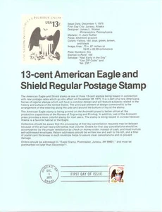 #7526 13c estampilla de águila americana #1596 página de recuerdo - Imagen 1 de 1