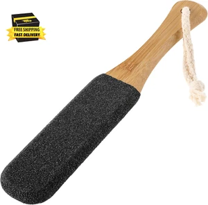 Feet Scrubber Wooden Handle Foot File Callus Remover Professional Pedicure Foot - Picture 1 of 7