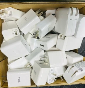 Lot Of 55 - OEM Assorted Wall Adapter USB-A Port - White - 3Amp - Used - Picture 1 of 1