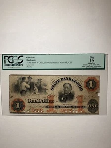 State Bank Of Ohio Norwalk Branch OH $1 1862 Fine Apparent - Picture 1 of 2