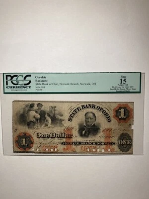 State Bank Of Ohio Norwalk Branch OH $1 1862 Fine Apparent - Image 1 of 2