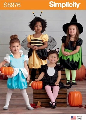 Simplicity Pattern S8976 Toddlers Fancy Dress HALLOWEEN Costumes Size ½ 1 2 3 4 - Image 1 of 3