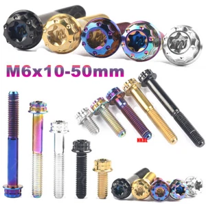 M6 Titanium Bolts 10~50mm Flange Plum Blossom Torx Drive Screws Motorcycle Refit - Picture 1 of 22