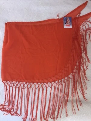 Envoltório de praia Panache com franja novo com etiquetas tamanho M/L vermelho/laranja - Imagem 1 de 4