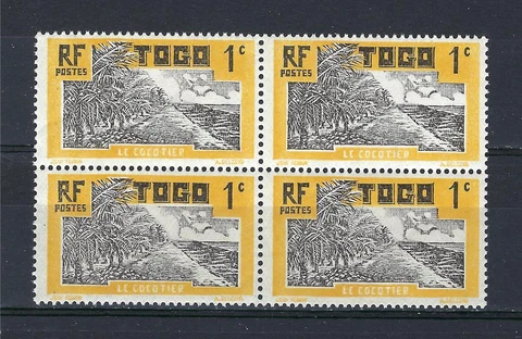 Togo 1924 Sc# 216 Coconut Tree block 4 MNH Cover