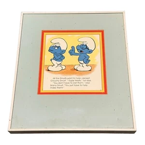 Impresión artística litográfica original de los Pitufos de Robert Weil vintage - Imagen 1 de 7