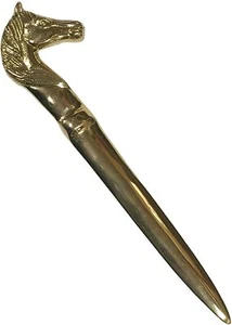 Vintage Style Heavy Solid Brass Equestrian Horse letter Opener Desk Office 6'' - Picture 1 of 12