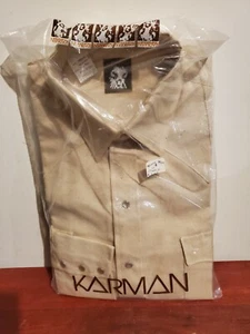 Vintage Karman Western Pearl Snap Button Up Shirt Size 15.5-33 Mens 80s 90s  - Picture 1 of 3