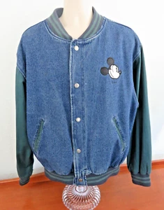Genus Men's Mickey Mouse Disney Snap Button Denim Jacket Size Large - Picture 1 of 8