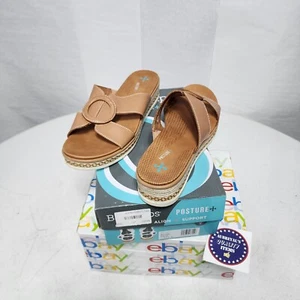 BareTraps Posture Bliss Woven Slip On Wedges Womens Size 9.5 Medium Auburn Brown - Picture 1 of 16