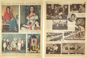 1934 Christmas Human Fishing Milwaukee Journal Sunday Picture Newspaper Soviet - Picture 1 of 8