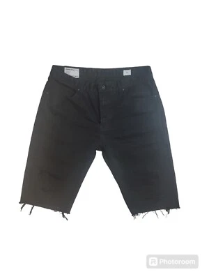 Smoke Rise Denim Co Mens Black Distressed Shorts Size 38 - Image 1 of 4