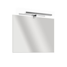 Specchio a filo lucido a muro minimalista 100x70 cm e lampada led 30 cm