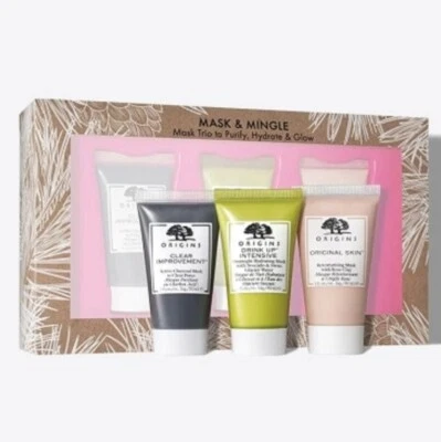 Origins Mask & Mingle Mask Trio to Purify, Hydrate & Glow 1 oz Each NEW, SEALED - Image 1 of 4