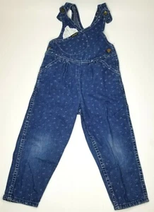 Vintage OSH KOSH B'GOSH Daisy Print Bib Overalls Lace Size 4 Distressed Fade - Picture 1 of 8